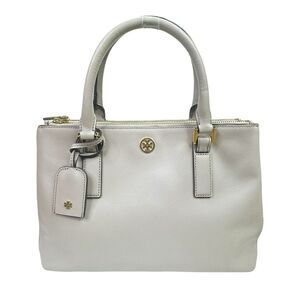 Tory Burch Leather Robinson Double Zip Tote - 12.5” x 8.5” x 5”